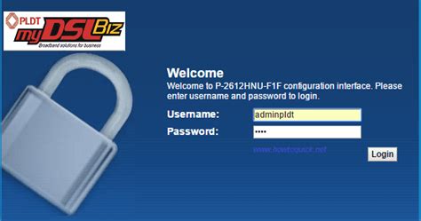 PLDT Default Admin Username and Password .